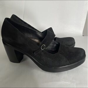 DANSKO Tara Black Suede Comfort Mary‎ Jane High Heel Pumps EU 37 US 6.5 - 7